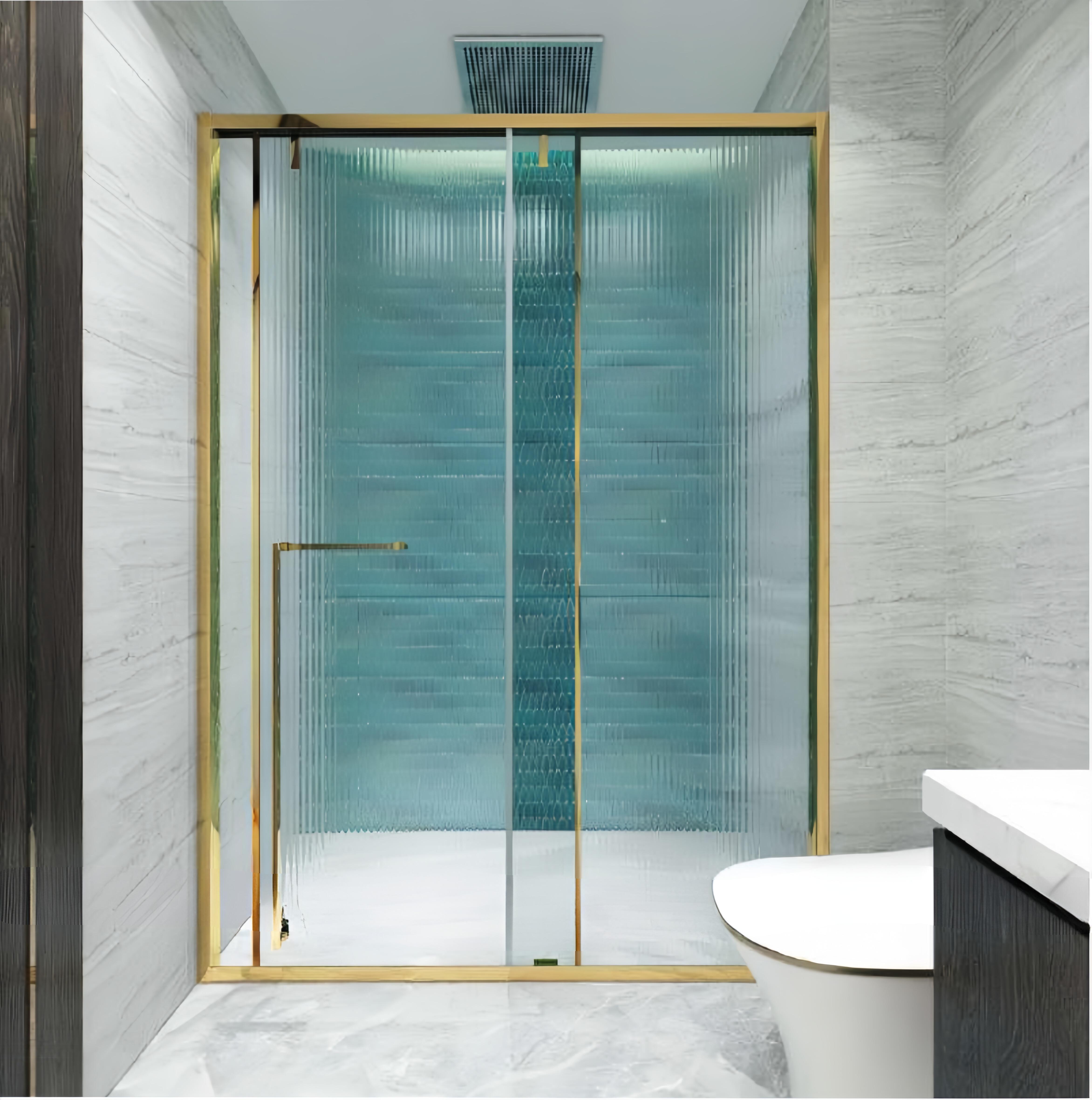 Phòng Tắm Kính 180 Độ Màu Gold Nhập Khẩu Nguyên Bộ - Đẳng Cấp Và Sang Trọng